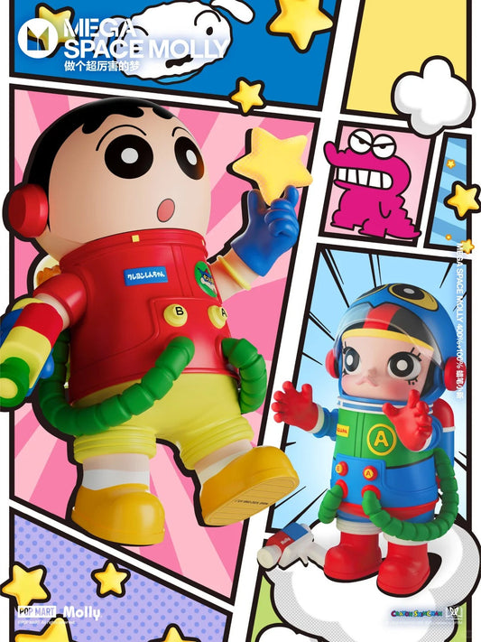 Pop Mart Unleashes MEGA SPACE MOLLY x Crayon Shin-chan: A Must-Have Cosmic Collectible Duo!