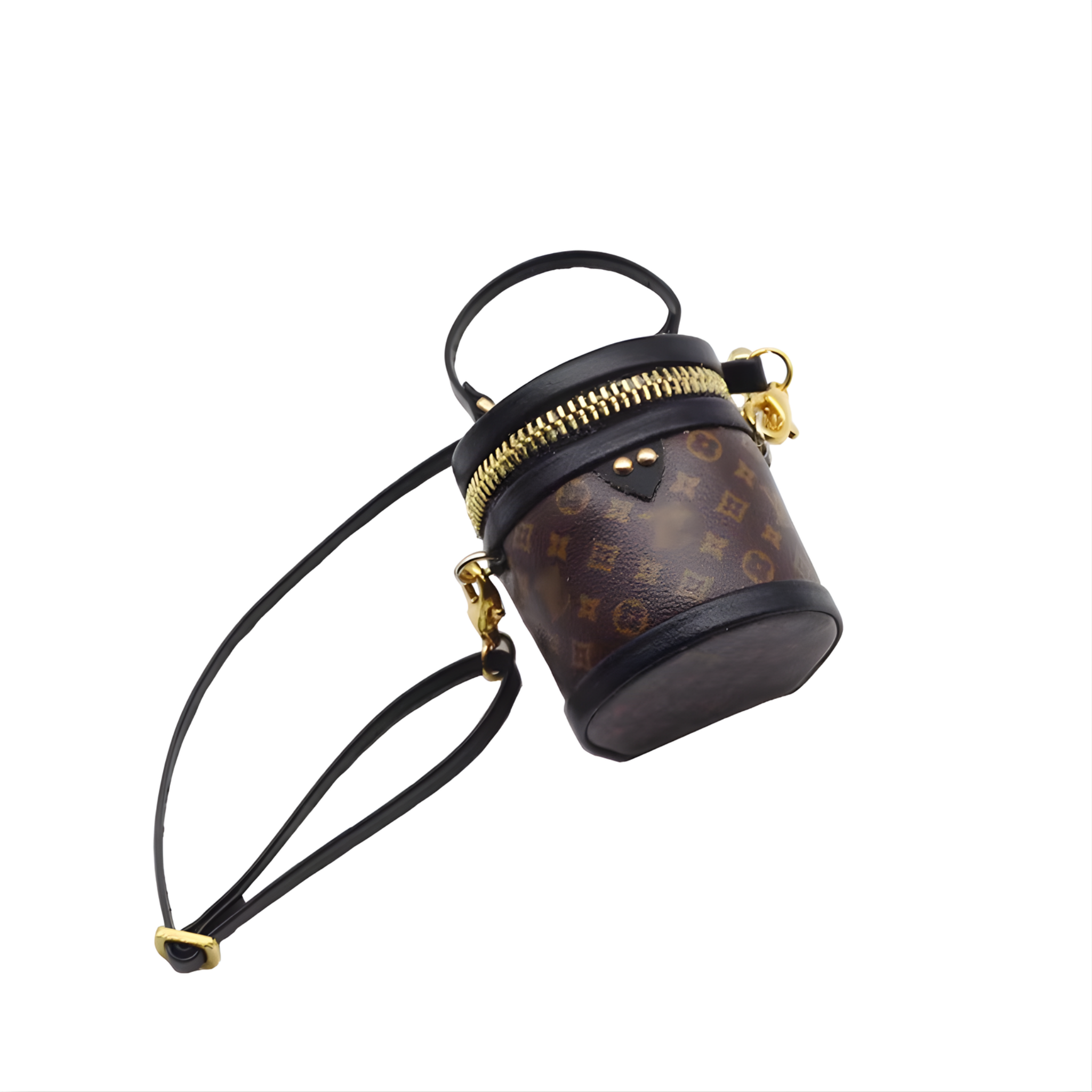 Miniature Bucket Bag with Monogram Pattern