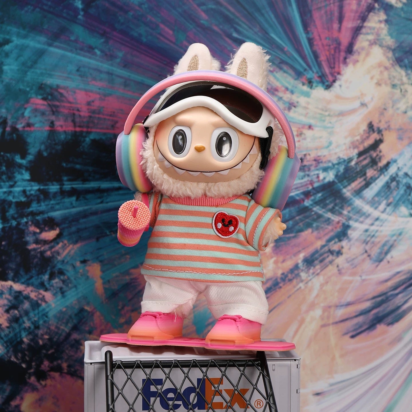 Labubu Rainbow Snowboarder Outfit - 6-Piece Winter Set