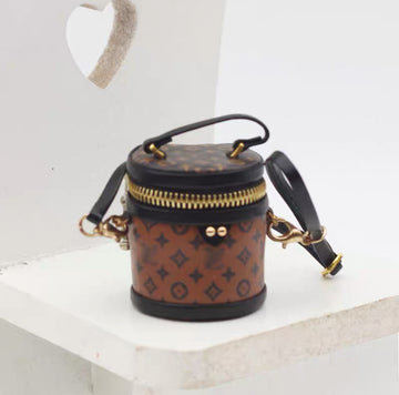 Miniature Bucket Bag with Monogram Pattern