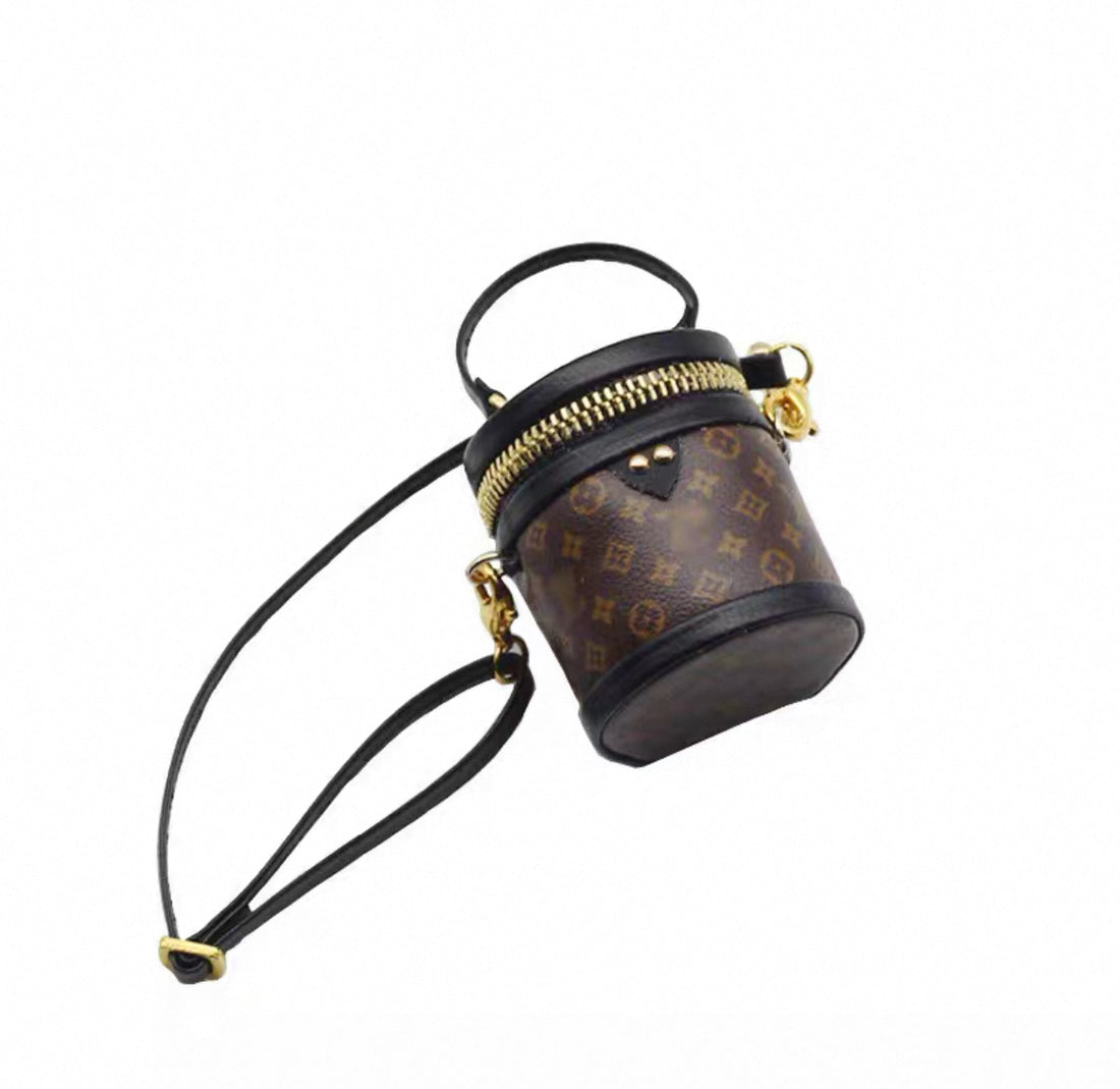 Miniature Bucket Bag with Monogram Pattern
