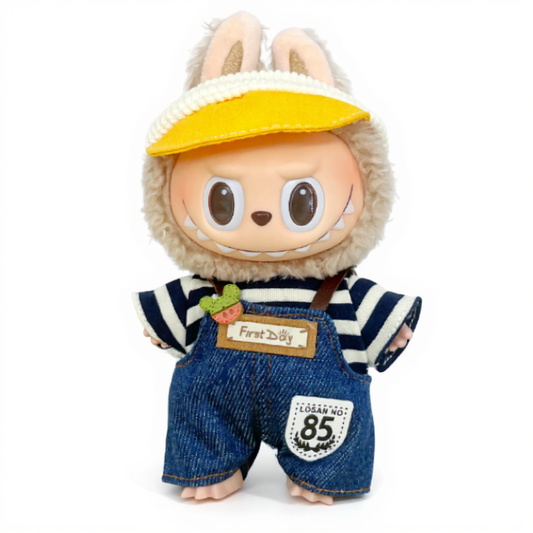 Denim Overalls & Cap Outfit